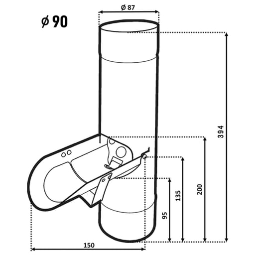 Regenwasserfänger | Stahl | Ø 90 mm | Verzinkt #2