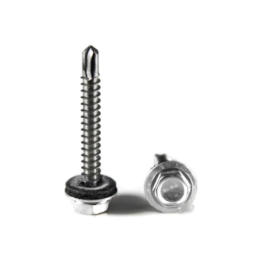 Edelstahlschrauben | Für Montage Hochsicke auf Holzkonstruktion | 6,5 x 100 mm D16 | Lichtgrau #1