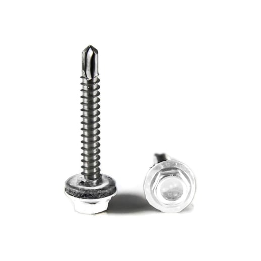 Edelstahlschrauben | Für Montage Hochsicke auf Holzkonstruktion | 6,5 x 50 mm D22 | Reinweiß #1