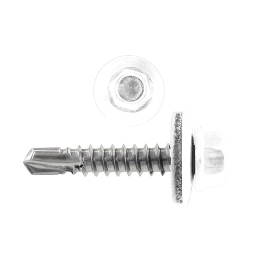 Edelstahlschrauben | Für Montage Tiefsicke auf Holzkonstruktion | 4,8 x 35 mm D14 | Reinweiß #1