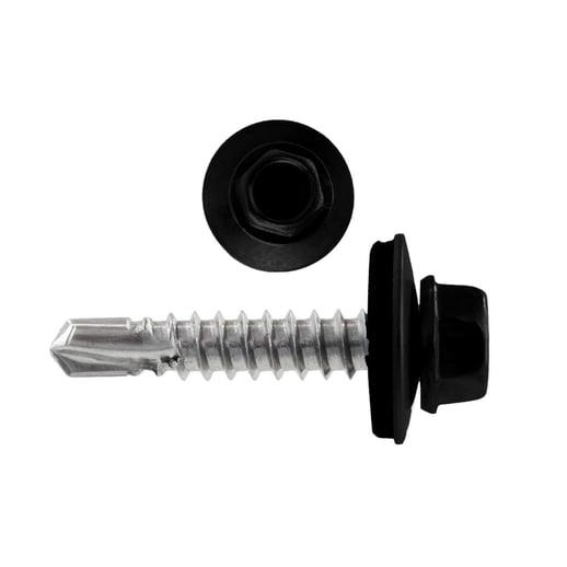 Edelstahlschrauben | Für Montage Tiefsicke auf Holzkonstruktion | 4,8 x 35 mm D14 | Tiefschwarz #1