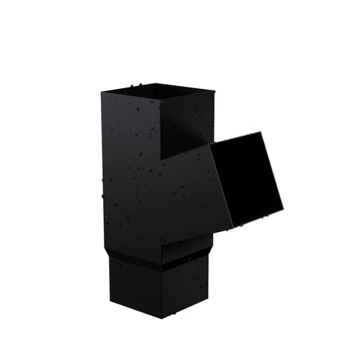 Fallrohrabzweig 60° | Stahl | Ø 80 mm | 9005 - Tiefschwarz #1