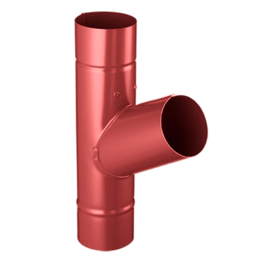 Fallrohrabzweig 60° | Stahl | Ø 90 mm | 028 - Kirschrot #1