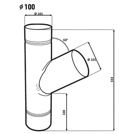 Fallrohrabzweig 60° | Stahl | Ø 100 mm | 8004 - Kupferbraun #2