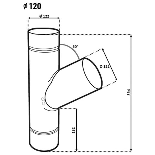 Fallrohrabzweig 60° | Stahl | Ø 120 mm | 7024 - Graphitgrau #2