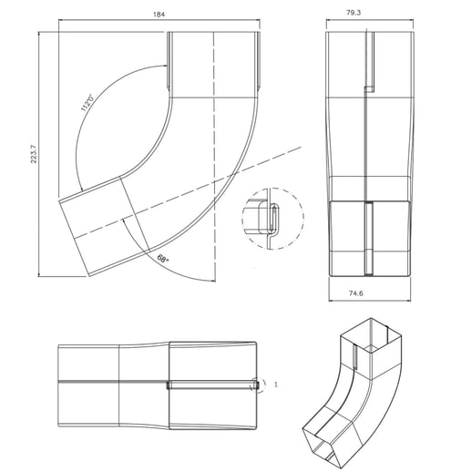Fallrohrbogen und -Auslauf | Stahl | Ø 80 mm | 7016 - Anthrazitgrau #2