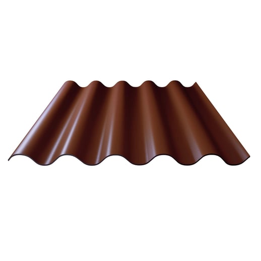 Faserzement Wellplatte Europa Profil 5 | Rotbraun | 1,25 m #1