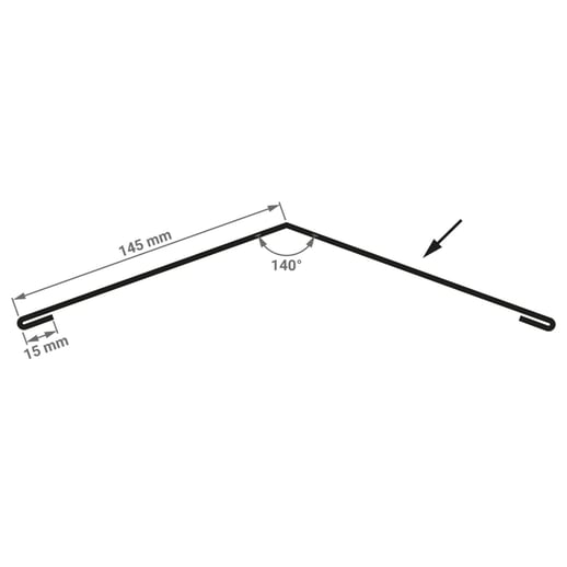 Firstblech flach | 14,5 cm x 14,5 cm x 2,00 m | 140° | Aluminium 0,70 mm | 25 µm Polyester | 7016 - Anthrazitgrau #4