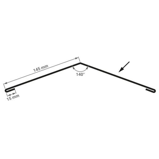 Firstblech flach | 14,5 cm x 14,5 cm x 2,00 m | 140° | Stahl 0,50 mm | 25 µm Polyester | 7000 - Fehgrau #4