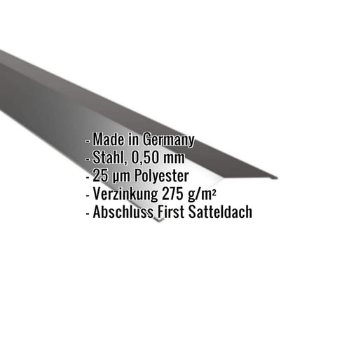 Firstblech flach | 14,5 x 14,5 cm | 150° | Stahl 0,50 mm | 25 µm Polyester | 9005 - Tiefschwarz #2
