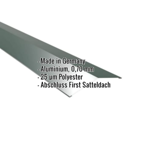Firstblech flach | 14,5 x 14,5 cm | 150° | Aluminium 0,70 mm | 25 µm Polyester | 6005 - Moosgrün #2