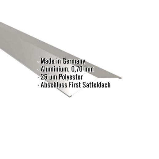 Firstblech flach | 14,5 x 14,5 cm | 150° | Aluminium 0,70 mm | 25 µm Polyester | 9007 - Graualuminium #2