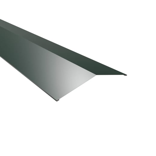 Firstblech flach | 19,8 x 19,8 cm | 150° | Stahl 0,50 mm | 60 µm Puramid | 6005 - Moosgrün #1