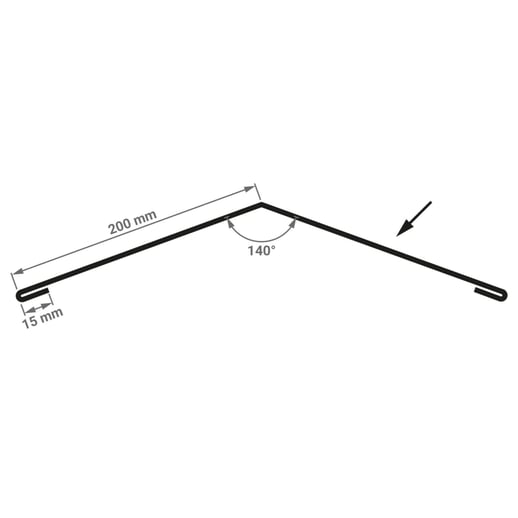 Firstblech flach | 20 cm x 20 xm x 2,00 m | 140° | Stahl 0,75 mm | 25 µm Polyester | 6005 - Moosgrün #4
