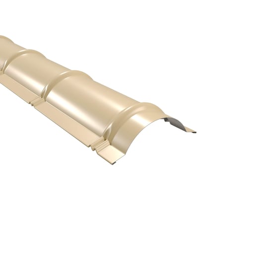 Firstblech halbrund | 1,86 m | Stahl 0,50 mm | 25 µm Polyester | 1015 - Hellelfenbein #1