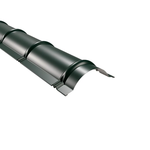 Firstblech halbrund | 1,86 m | Stahl 0,50 mm | 60 µm Puramid | 6005 - Moosgrün #1