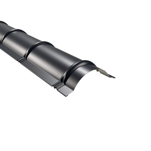 Firstblech halbrund | 1,86 m | Stahl 0,50 mm | 60 µm Puramid | 7016 - Anthrazitgrau #1