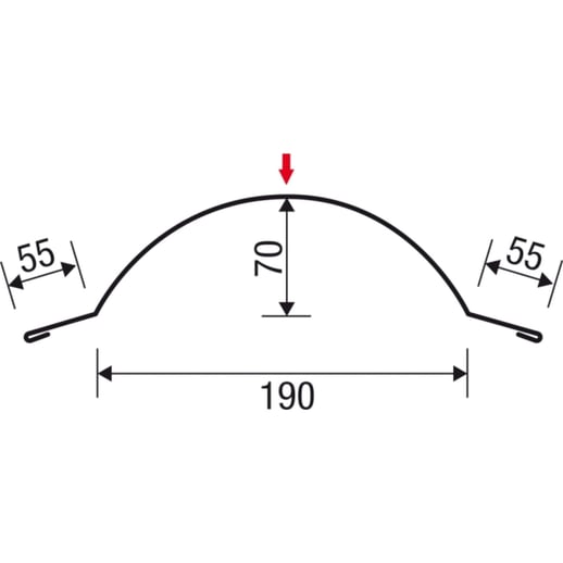 Firstblech halbrund | 1,86 m | Aluminium 0,70 mm | 25 µm Polyester | 9007 - Graualuminium #4