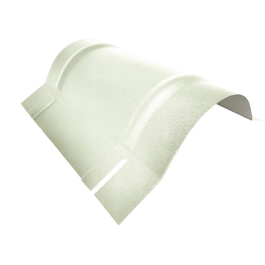 Firstblech halbrund groß | 1,96 m | Stahl 0,50 mm | 25 µm Polyester | 9002 - Grauweiß #1