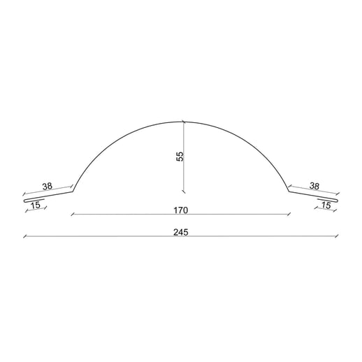 Firstblech halbrund klein | 1,965 m | Stahl 0,50 mm | 25 µm Polyester | 028 - Kirschrot #3