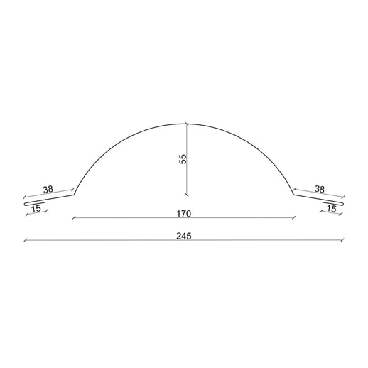 Firstblech halbrund klein | 1,965 m | Stahl 0,50 mm | 25 µm Polyester | 7024 - Graphitgrau #3