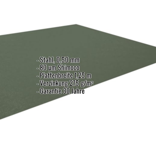 Flachblech | Stahl 0,50 mm | 80 µm Shimoco | 6020 - Chromoxidgrün #2