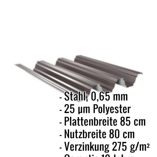 Hochprofil TP104 | Dach | Stahl 0,65 mm | 25 µm Polyester | 8017 - Schokoladenbraun #2