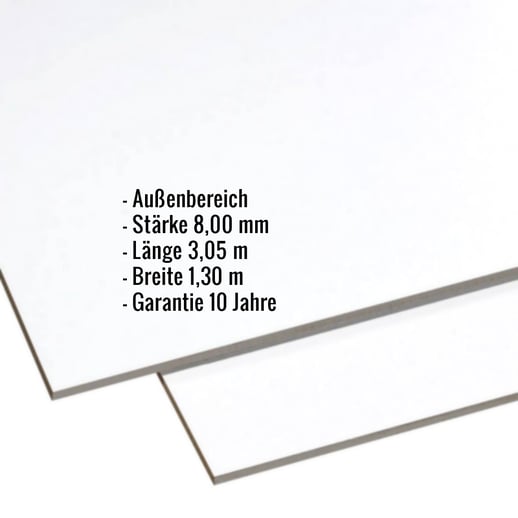 HPL Platte | Außen | 8 mm | Lichtgrau | 3,05 x 1,30 m #2