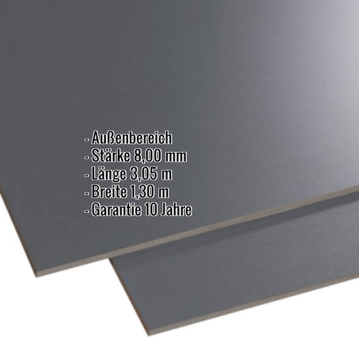 HPL Platte | Außen | 8 mm | Anthrazit | 3,05 x 1,30 m #2
