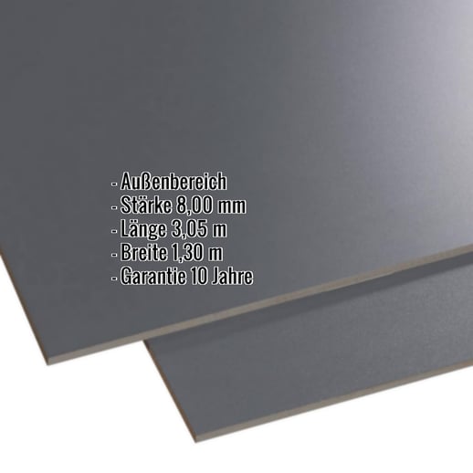 HPL Schichtstoffplatte | Außen | 8 mm | Anthrazit | 3,05 x 1,30 m #2