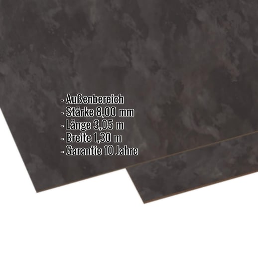 HPL Schichtstoffplatte | Außen | 8 mm | Schieferoptik | 3,05 x 1,30 m #2