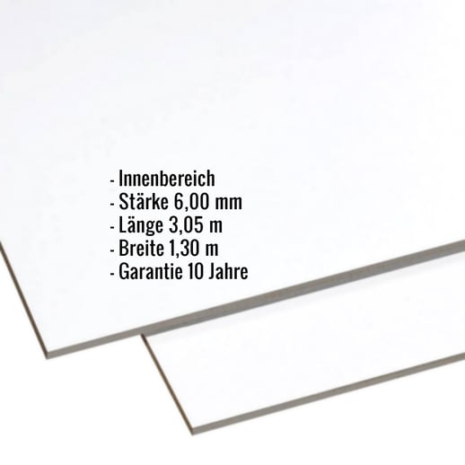 HPL Schichtstoffplatte | Innen | 6 mm | Lichtgrau | 3,05 x 1,30 m #2