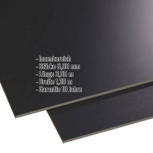 HPL Schichtstoffplatte | Innen | 6 mm | Schwarz | 3,05 x 1,30 m #2
