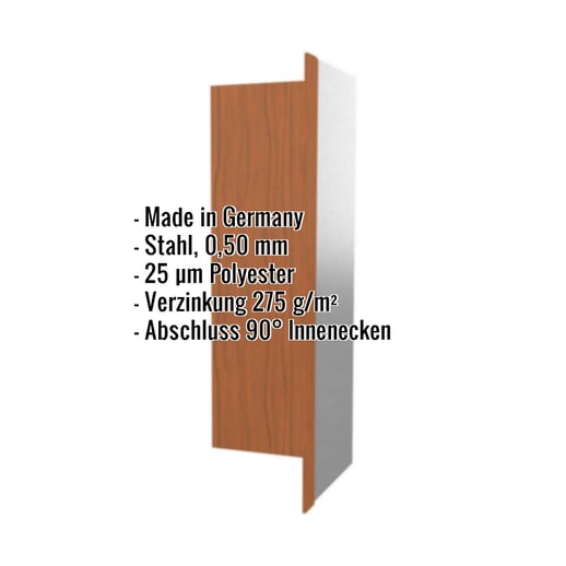 Innenecke | 10 cm x 10 cm x 2,00 m | Stahl 0,50 mm | 25 µm Polyester | Holzoptik - Eiche #2