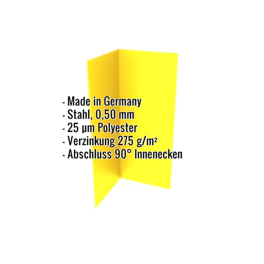 Innenecke | 10 cm x 10 cm x 2,00 m | Stahl 0,50 mm | 25 µm Polyester | 1021 - Rapsgelb #2