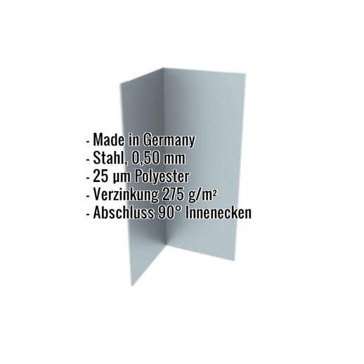 Innenecke | 10 cm x 10 cm x 2,00 m | Stahl 0,50 mm | 25 µm Polyester | 7000 - Fehgrau #2