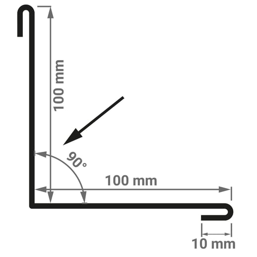 Innenecke | 10 cm x 10 cm x 2,00 m | Stahl 0,75 mm | 25 µm Polyester | 7016 - Anthrazitgrau #3