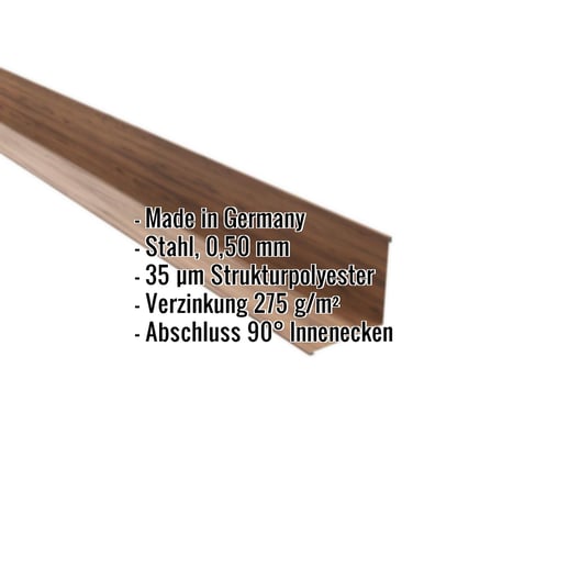 Innenecke | 11,5 cm x 11,5 cm x 2,00 m | Stahl 0,50 mm | 35 µm Strukturpolyester | Holzoptik - Eiche #2