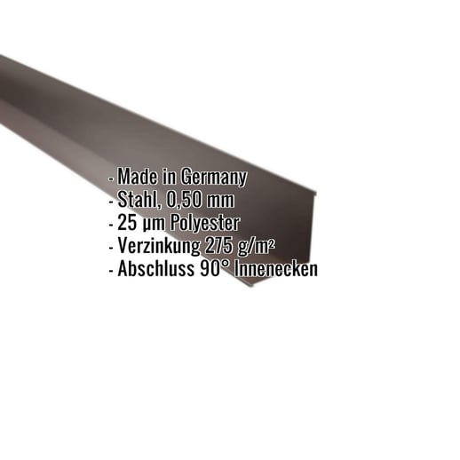 Innenecke | 11,5 cm x 11,5 cm x 2,00 m | Stahl 0,50 mm | 25 µm Polyester | 8014 - Sepiabraun #2