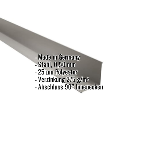 Innenecke | 11,5 cm x 11,5 cm x 2,00 m | Stahl 0,50 mm | 25 µm Polyester | 9007 - Graualuminium #2