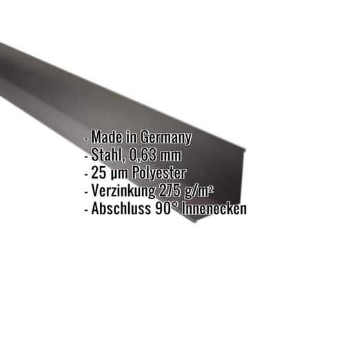 Innenecke | 11,5 cm x 11,5 cm x 2,00 m | Stahl 0,63 mm | 25 µm Polyester | 8017 - Schokoladenbraun #2