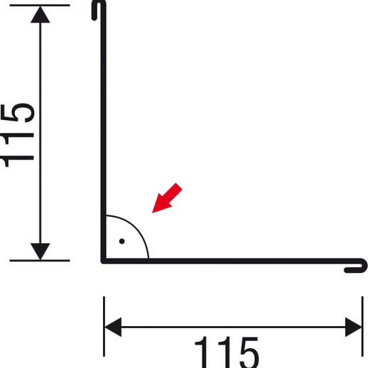 Innenecke | 11,5 cm x 11,5 cm x 2,00 m | Stahl 0,63 mm | 25 µm Polyester | 9002 - Grauweiß #4