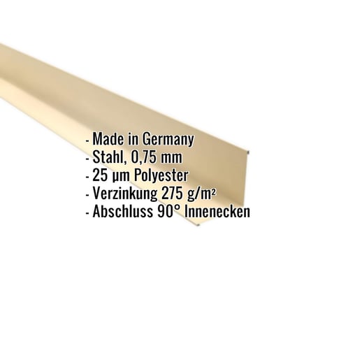 Innenecke | 11,5 cm x 11,5 cm x 2,00 m | Stahl 0,75 mm | 25 µm Polyester | 1015 - Hellelfenbein #2