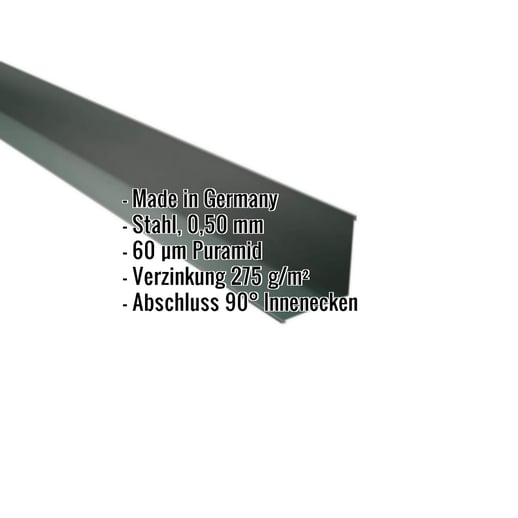 Innenecke | 11,5 cm x 11,5 cm x 2,00 m | Stahl 0,50 mm | 60 µm Puramid | 6005 - Moosgrün #2