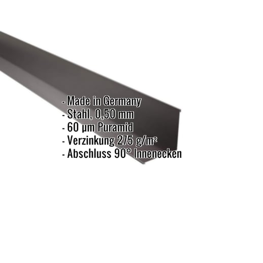 Innenecke | 11,5 cm x 11,5 cm x 2,00 m | Stahl 0,50 mm | 60 µm Puramid | 8017 - Schokoladenbraun #2