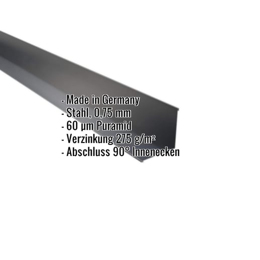 Innenecke | 11,5 cm x 11,5 cm x 2,00 m | Stahl 0,75 mm | 60 µm Puramid | 7016 - Anthrazitgrau #2