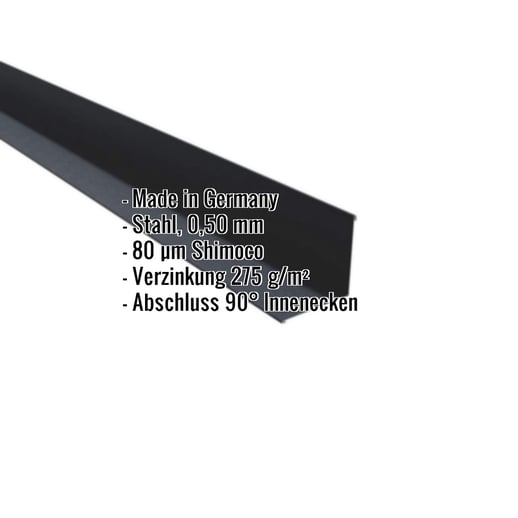 Innenecke | 11,5 cm x 11,5 cm x 2,00 m | Stahl 0,50 mm | 80 µm Shimoco | 7016 - Anthrazitgrau #2