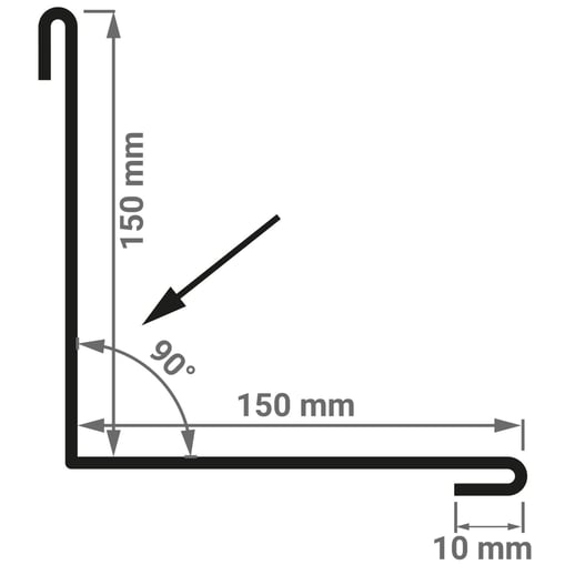 Innenecke | 15 cm x 15 cm x 2,00 m | Stahl 0,50 mm | Aluzink #4