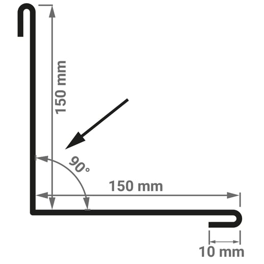 Innenecke | 15 cm x 15 cm x 2,00 m | Stahl 0,75 mm | Aluzink #4