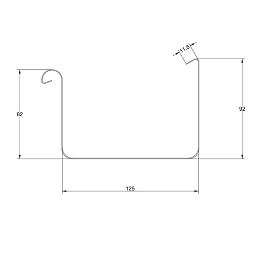 Kastenrinne | Stahl | Ø 125 mm | 9005 - Tiefschwarz | Länge = 4,00 m #2
